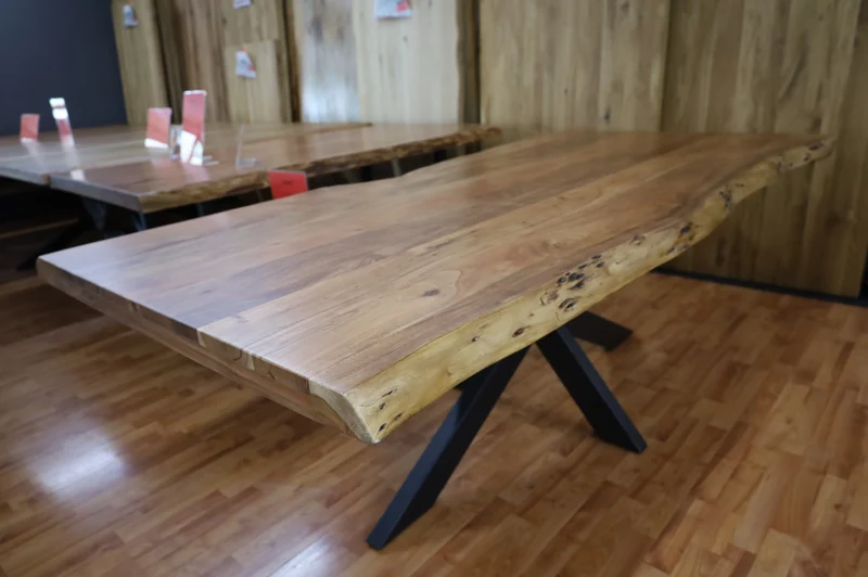 Esstisch Tisch + Massivholz Akazie +Echte Baumkante 160x90cm