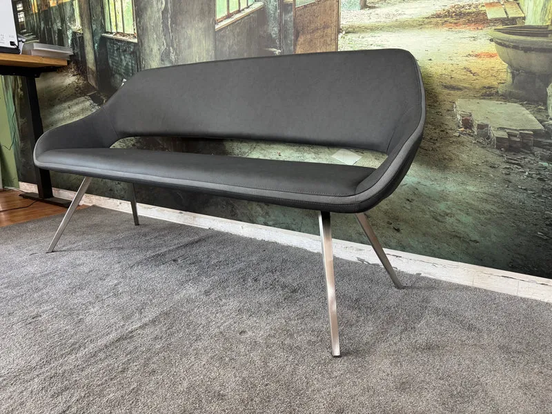 Sitzbank Bank +Lederoptik +Edelstahlfüße +175cm
