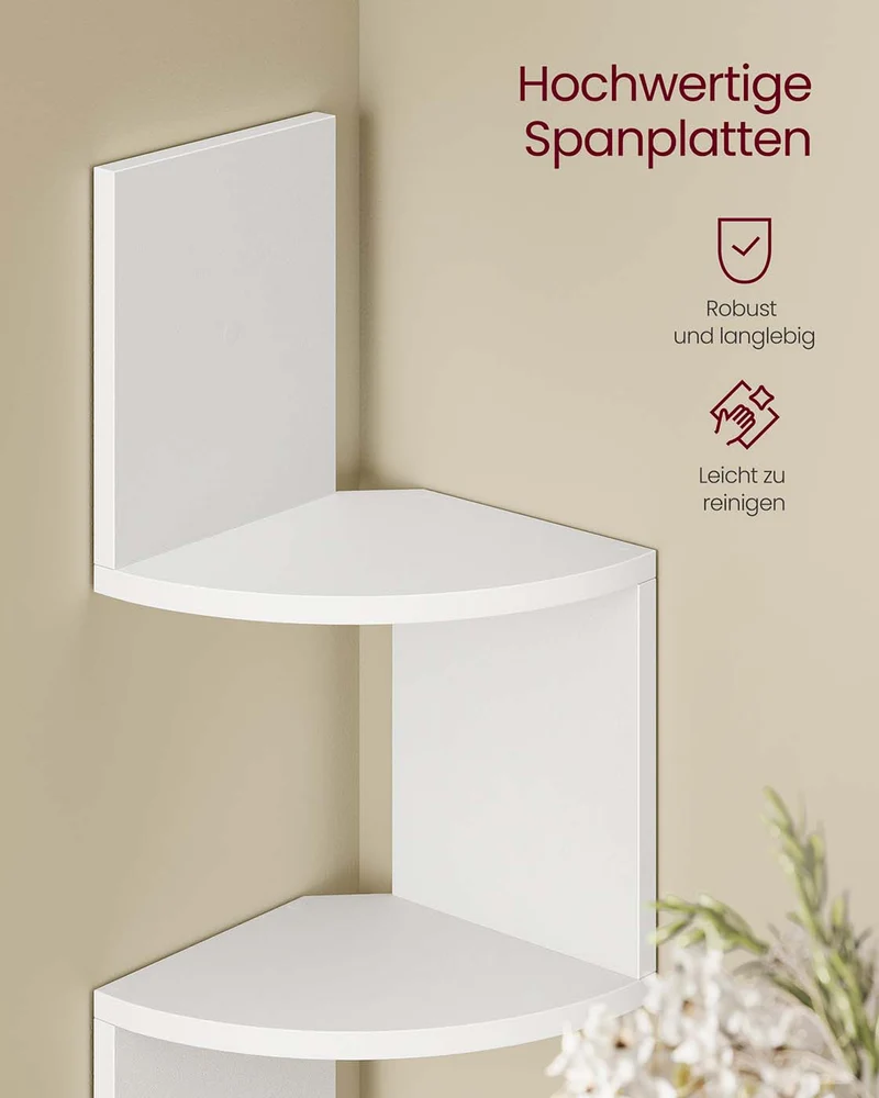 Eckregal mit LED-Beleuchtung und Zickzack-Design – 5 Ebenen, Ambientebeleuchtung und platzsparendes Design
