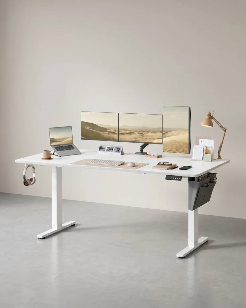 Elektrisch höhenverstellbarer Schreibtisch – 4 Speicherplätze – USB-C-Schnellladefunktion – 120 bis 180 x 80 cm