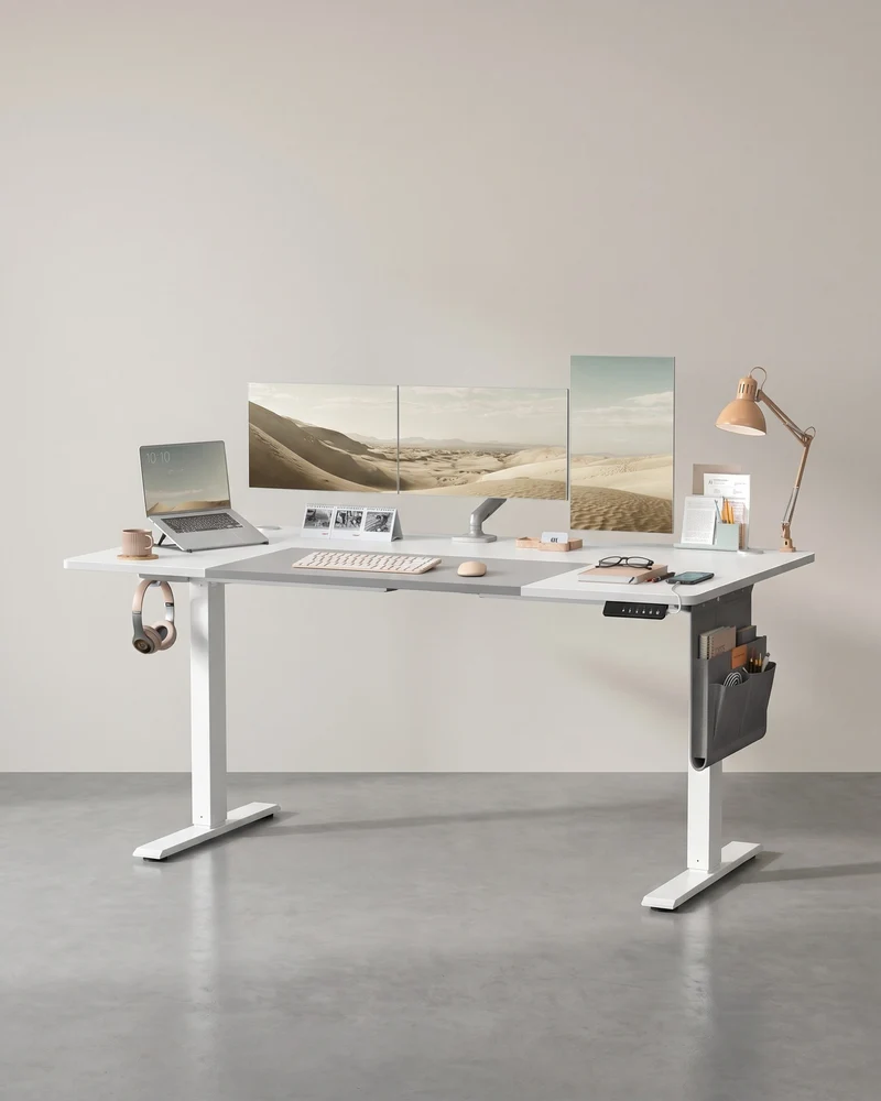 Elektrisch höhenverstellbarer Schreibtisch – 4 Speicherplätze – USB-C-Schnellladefunktion – 120 bis 180 x 80 cm