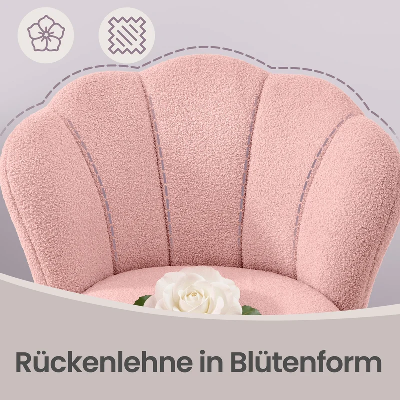 Drehbarer Schminkstuhl - Höhenverstellbar Mit Gepolsterter Rückenlehne - Für Schlafzimmer