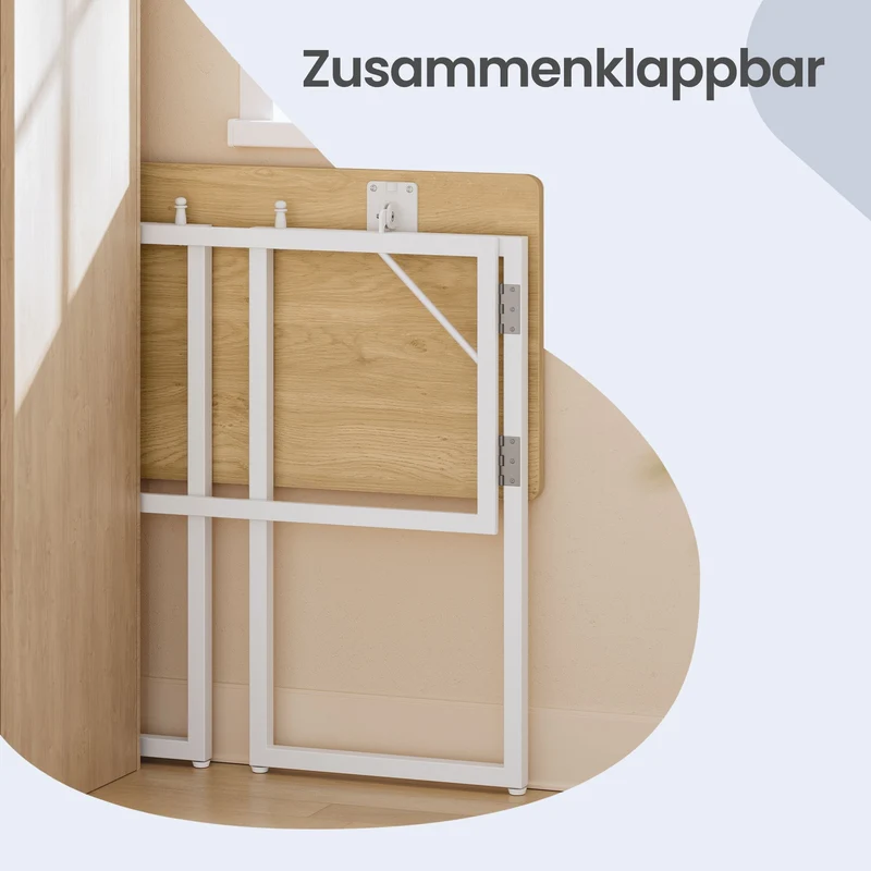 Klappbarer Schreibtisch 100 cm - Computertisch Mit Abgerundeten Ecken - Für Homeoffice