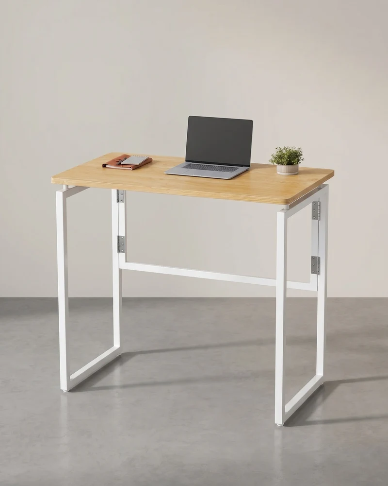 Klappbarer Schreibtisch 80 cm - Computertisch Mit Abgerundeten Ecken - Für Homeoffice
