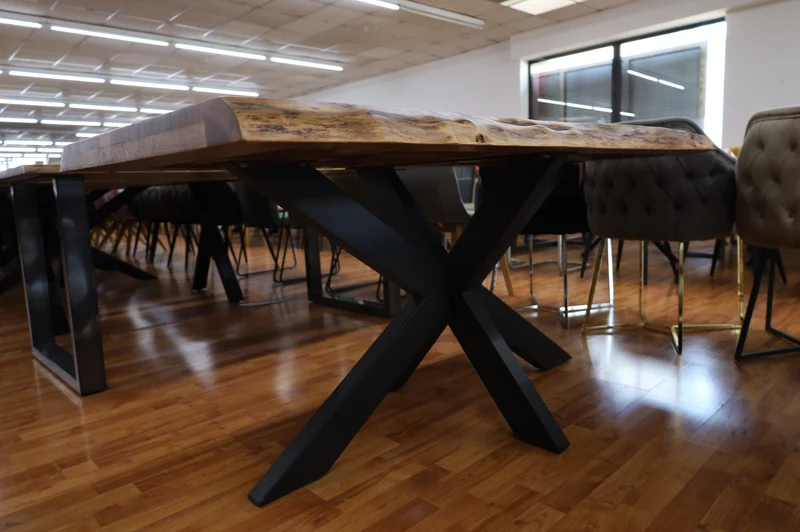 Esstisch Tisch + Massivholz Akazie +Echte Baumkante 240x100cm