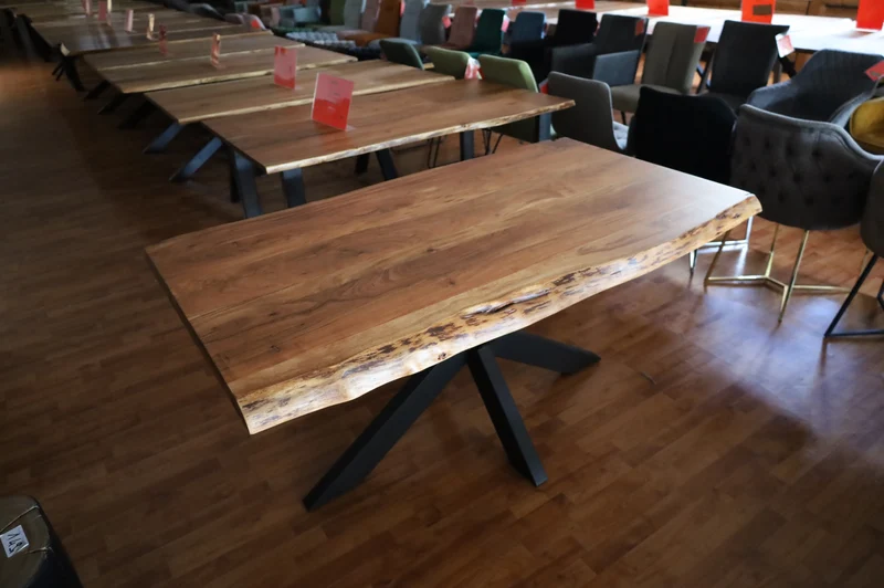 Esstisch Tisch + Massivholz Akazie +Echte Baumkante 220x100cm