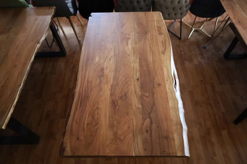 Esstisch Tisch + Massivholz Akazie +Echte Baumkante 180x90cm