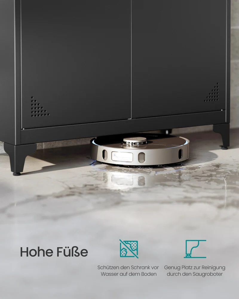 Stahlschrank – Mit Kleiderstange und Regalböden – Abschließbar – Multifunktionaler Schrank