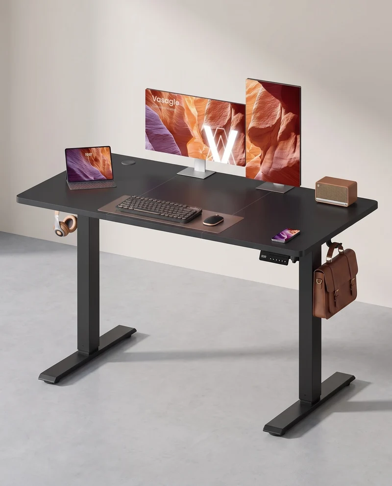 Elektrisch höhenverstellbarer Schreibtisch – Steh-Sitz-Schreibtisch – 72 bis 120 cm – Memory-Funktion – Kabelmanagement – Industriedesign