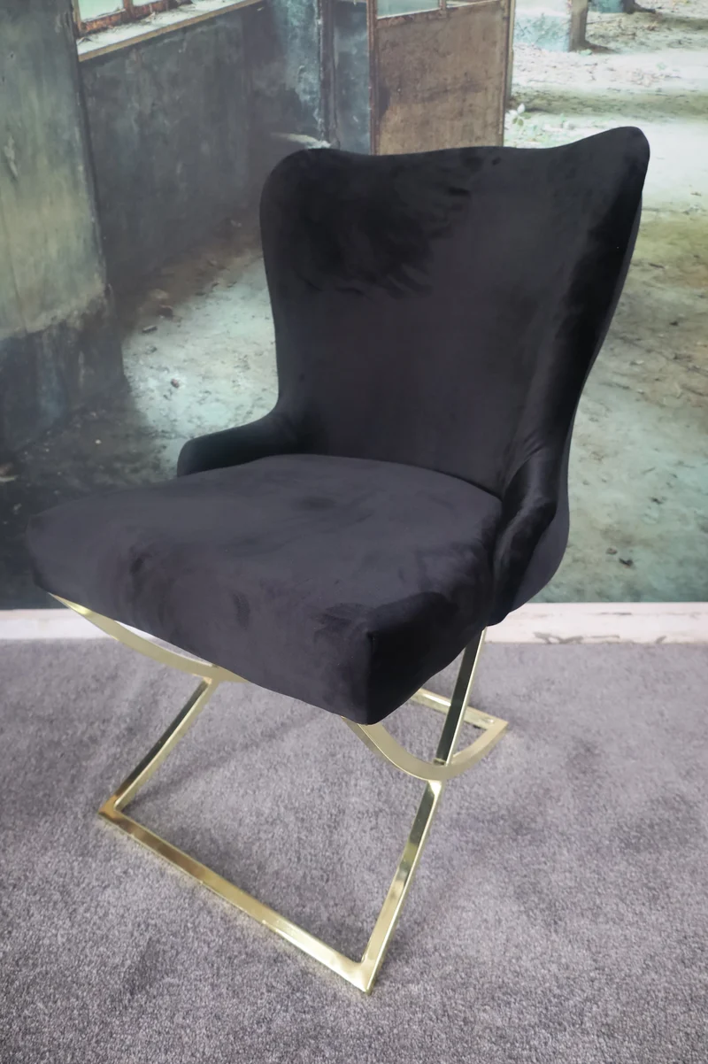 Esszimmerstuhl Stuhl +Samtstoff +Gestell in Gold oder Chrom +Farben