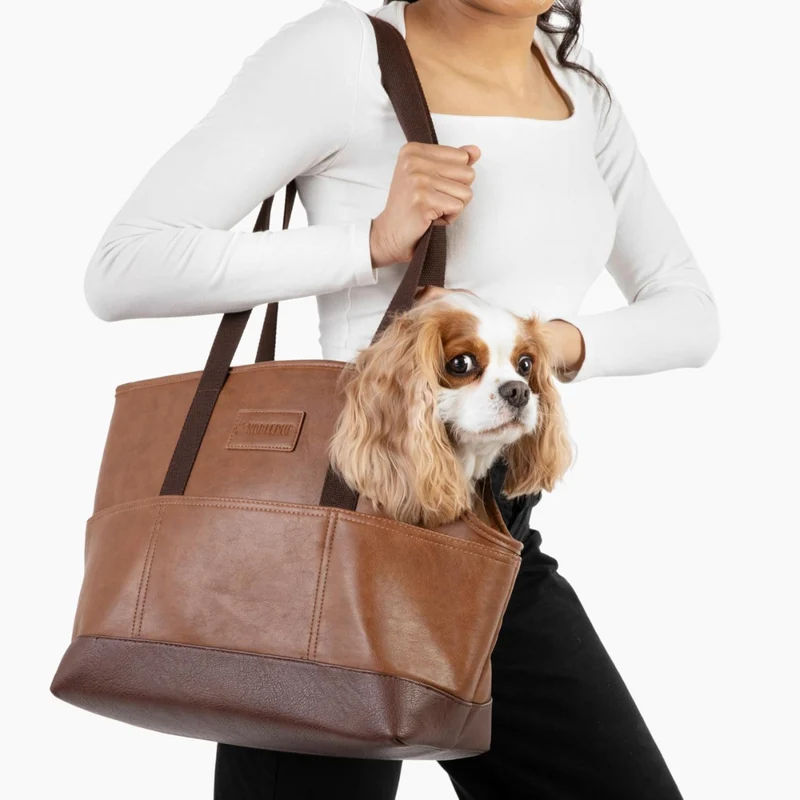 Haustiertragetasche aus Leder ™ | Elegante Haustier-Tragetasche mit Herz