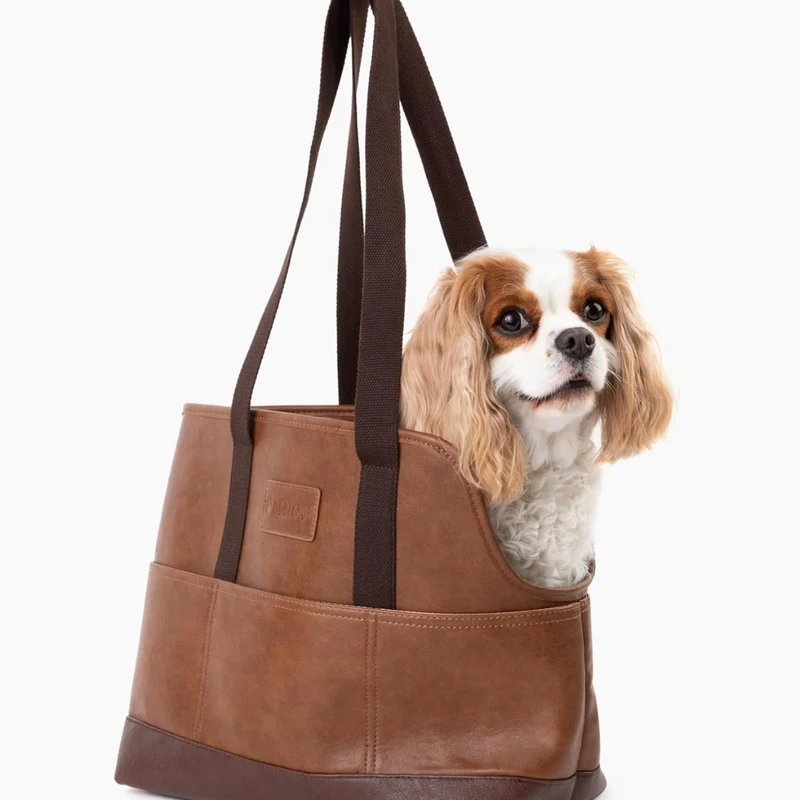 Haustiertragetasche aus Leder ™ | Elegante Haustier-Tragetasche mit Herz