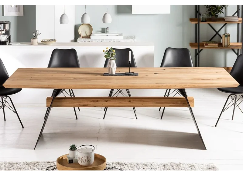 Esstisch Tisch + Schweizer Kante + Massivholz Eiche 240x100cm
