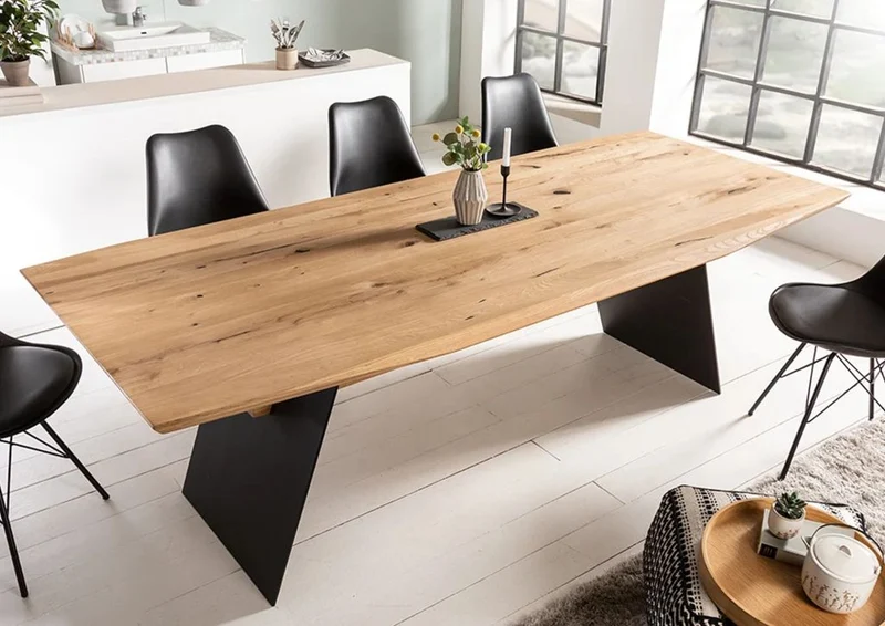 Esstisch Tisch + Schweizer Kante + Massivholz Eiche 220x100cm