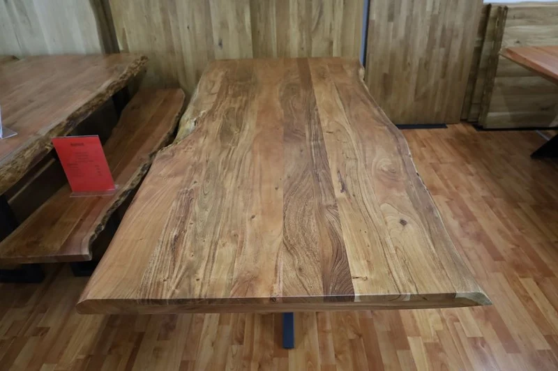 Esstisch Tisch + Massivholz Akazie +Echte Baumkante 240x100cm