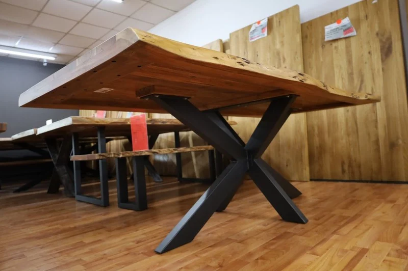 Esstisch Tisch + Massivholz Akazie +Echte Baumkante 240x100cm