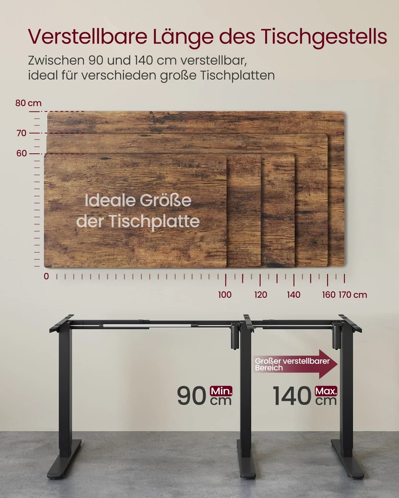 Schreibtischgestell elektrisch – höhenverstellbares Tischgestell – Memory-Funktion