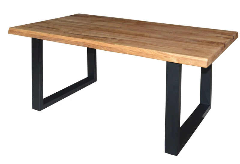 Couchtisch + Massivholz + Metall Gestell + Baumkante