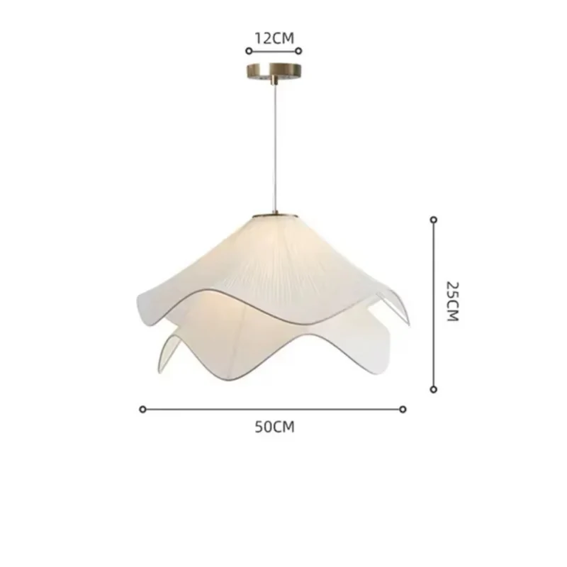 Moderner Kronleuchter aus Stoff mit nordischen Blumen™ | Zarte Blütenlampe mit Seele