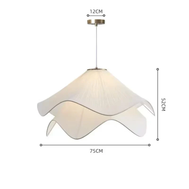 Moderner Kronleuchter aus Stoff mit nordischen Blumen™ | Zarte Blütenlampe mit Seele