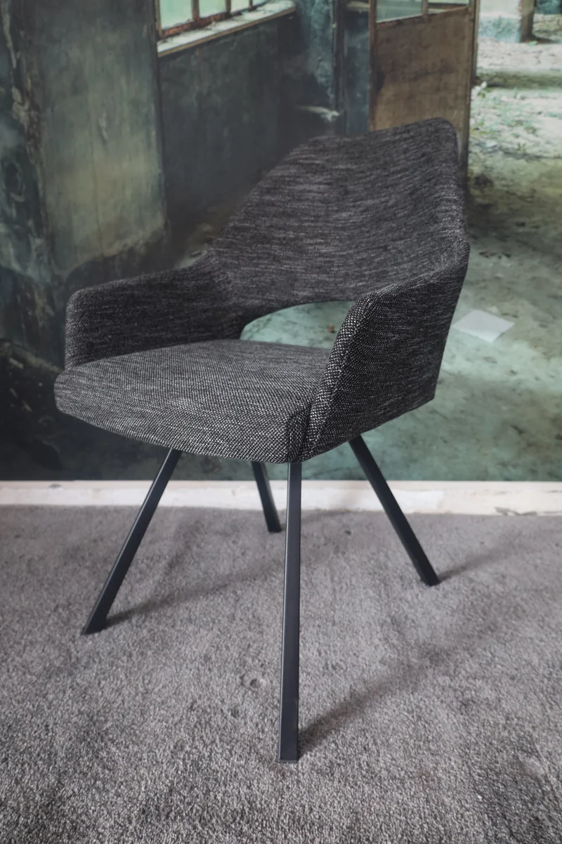 Stuhl Esszimmerstuhl Armlehnestuhl+2 Gestelle wählbar Schwarz/Silber