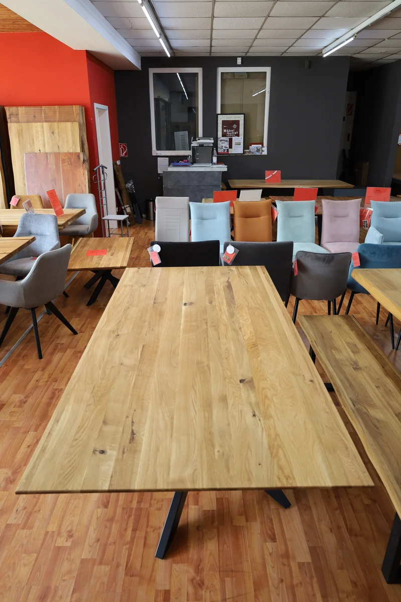 Esstisch Tisch + Massivholz Eiche + Stern Gestell 200x100cm