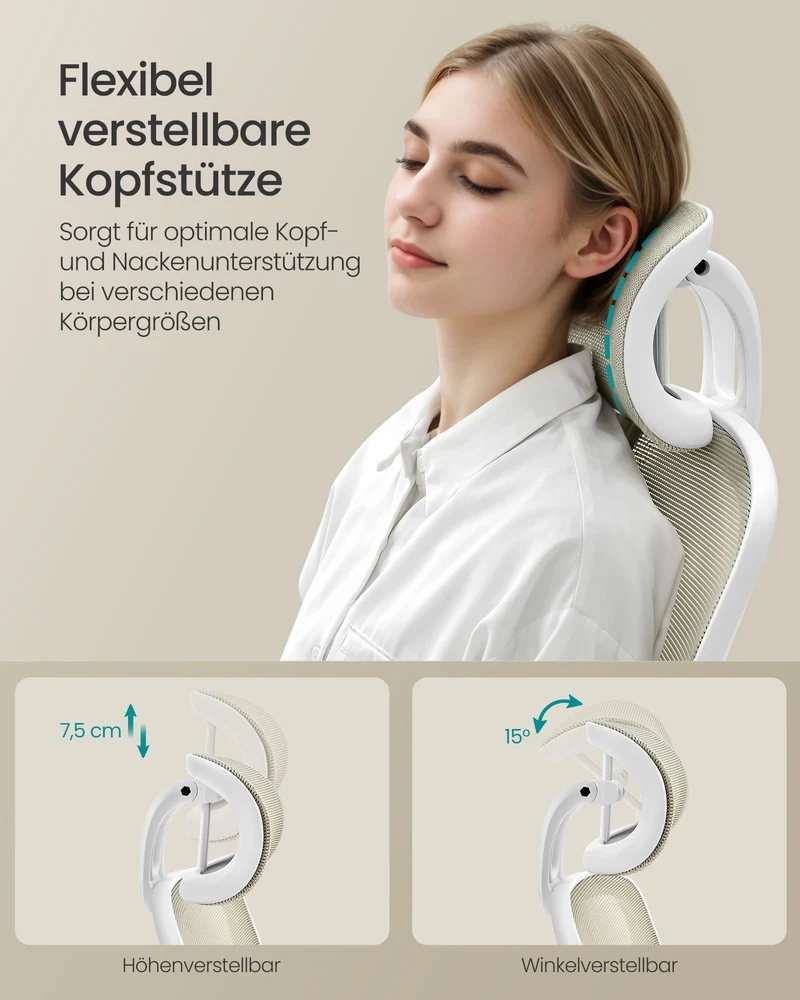 Ergonomischer Bürostuhl mit Kopfstütze – Komfort und Unterstützung