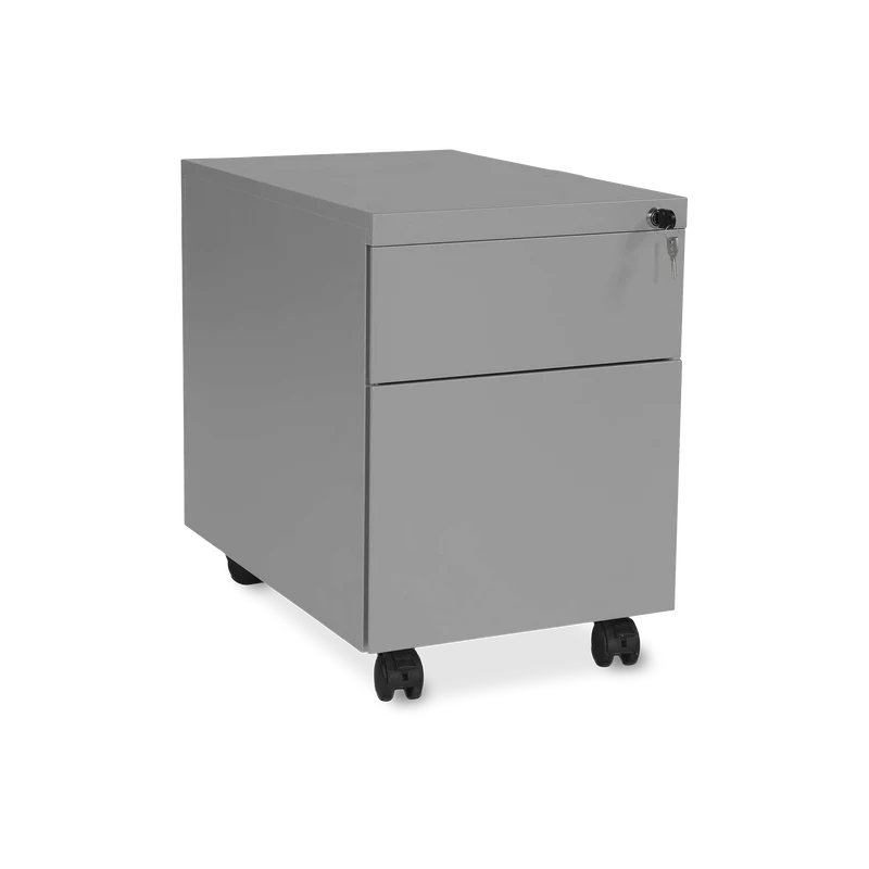 Design-Rollcontainer aus Stahl mit Schubladen – Weißaluminium