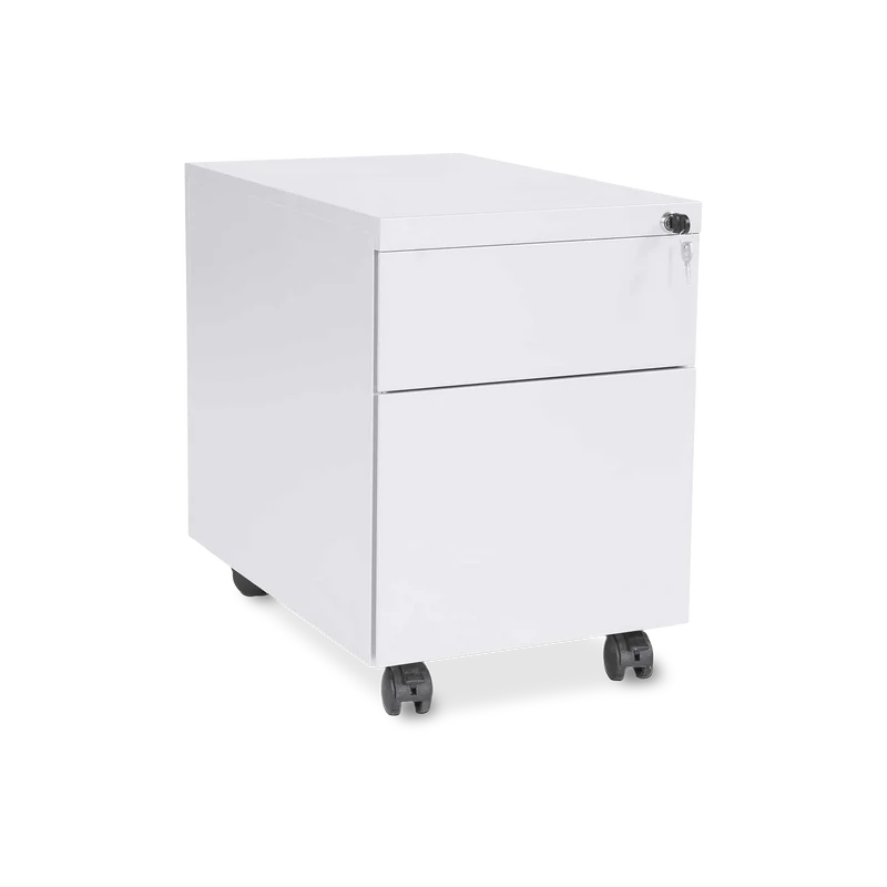 Design-Rollcontainer aus Stahl mit Schubladen – Signalweiß