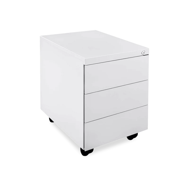 Design-Rollcontainer aus Stahl mit Schubladen – Signalweiß