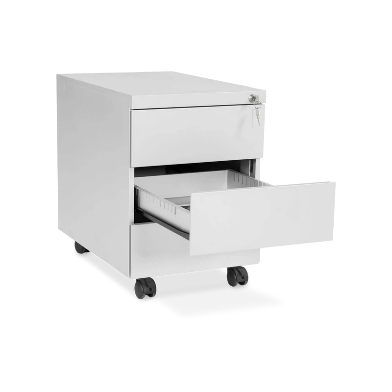 Design-Rollcontainer aus Stahl mit Schubladen – Lichtgrau