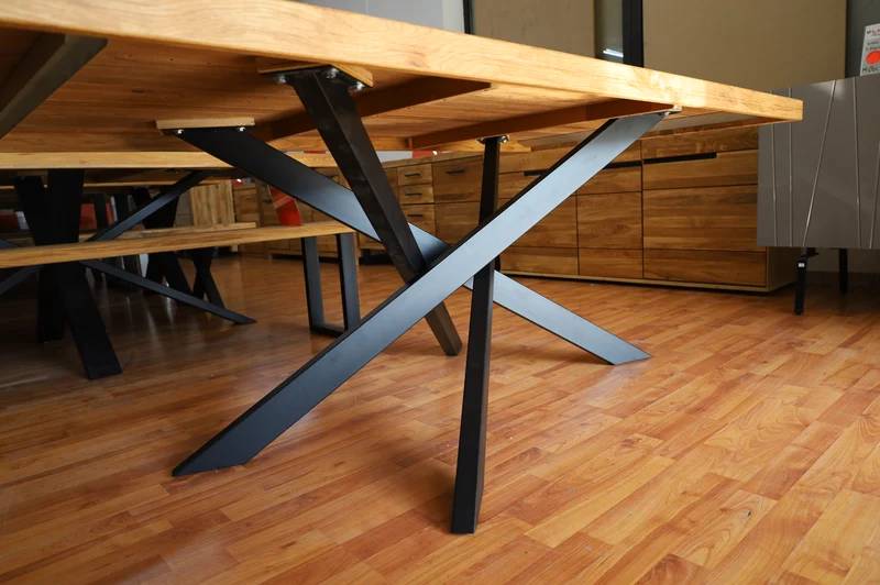 Esstisch Tisch + Massivholz Eiche +Spider Gestell