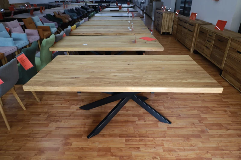 Esstisch Tisch + Massivholz Eiche +Spider Gestell