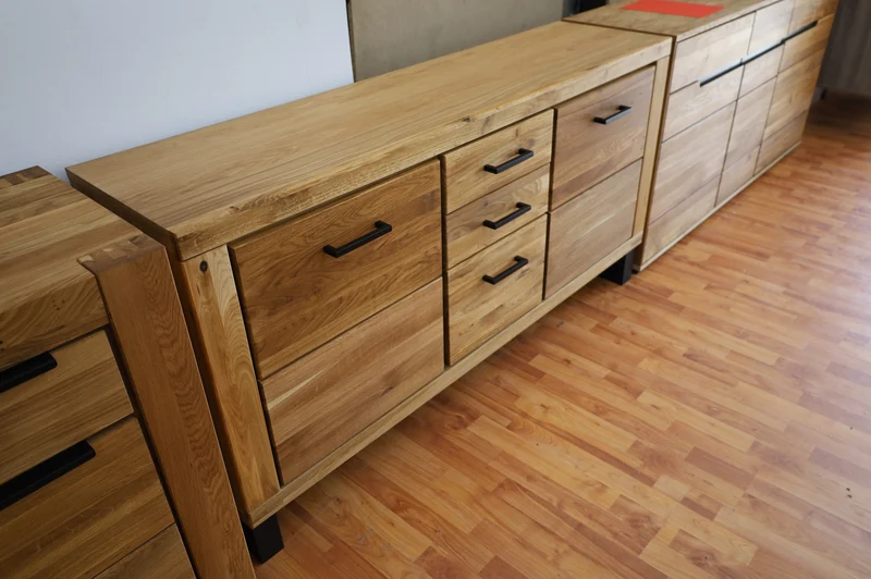 Kommode Vitrine +Front Massivholz +Soft Close +Neu auf Lager