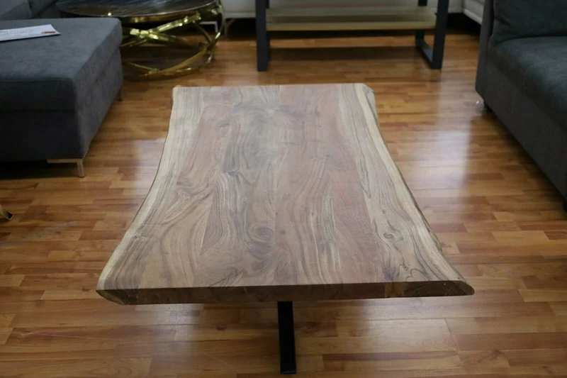 Couchtisch + MASSIVHOLZ Akazie BK + 4cm VOLL + Spider Gestell
