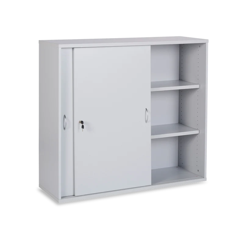 Schiebetürenschrank aus Holz – 3 OH – Grau