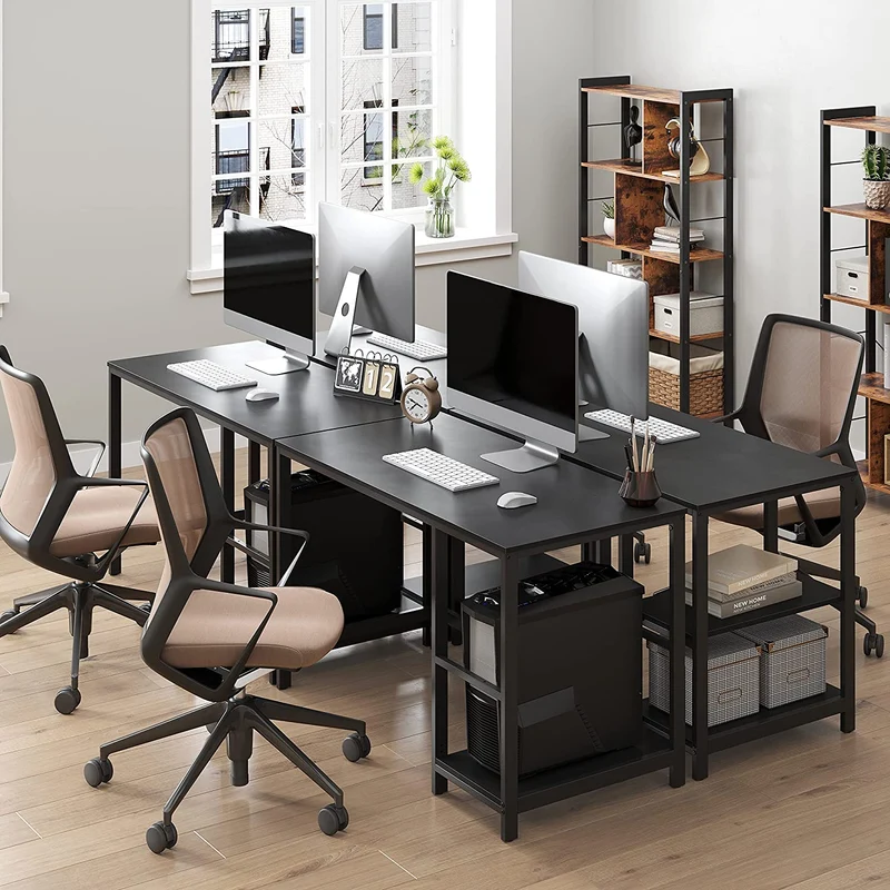 Industrieller Schreibtisch 120 cm breit - Mit beweglichen Regalen