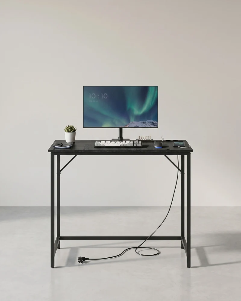 Gaming-Tisch kompakt – mit LED-Beleuchtung und Steckdosen – Computertisch
