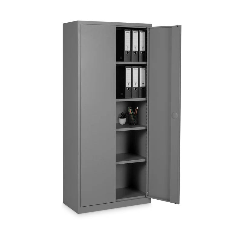 Aktenschrank aus Stahl – 800 x 380 (4,5 OH) – Korpus in Weißaluminium