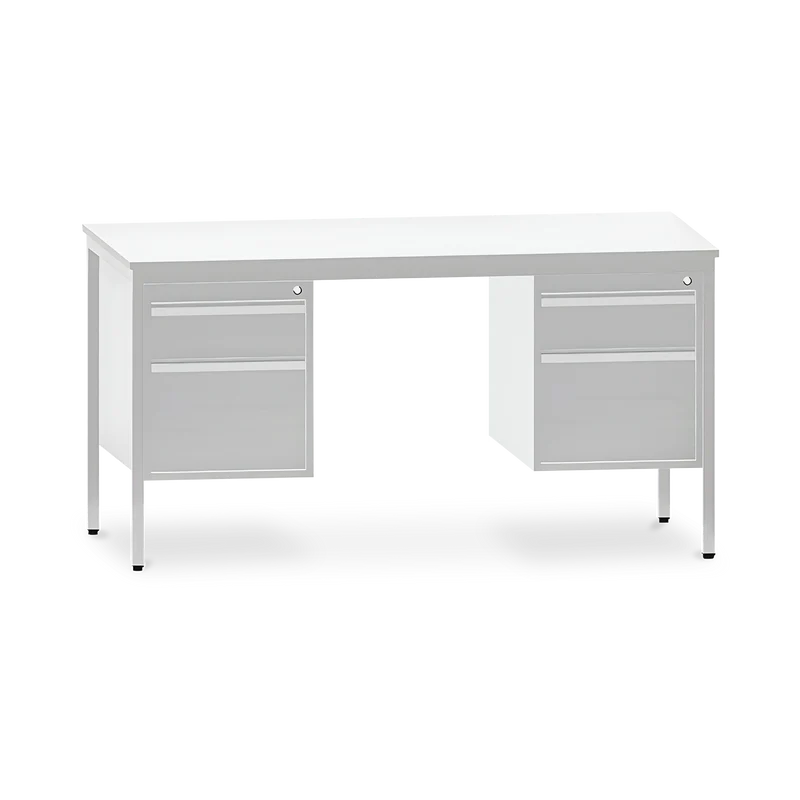 Schreibtisch mit Hängecontainern (Grau)