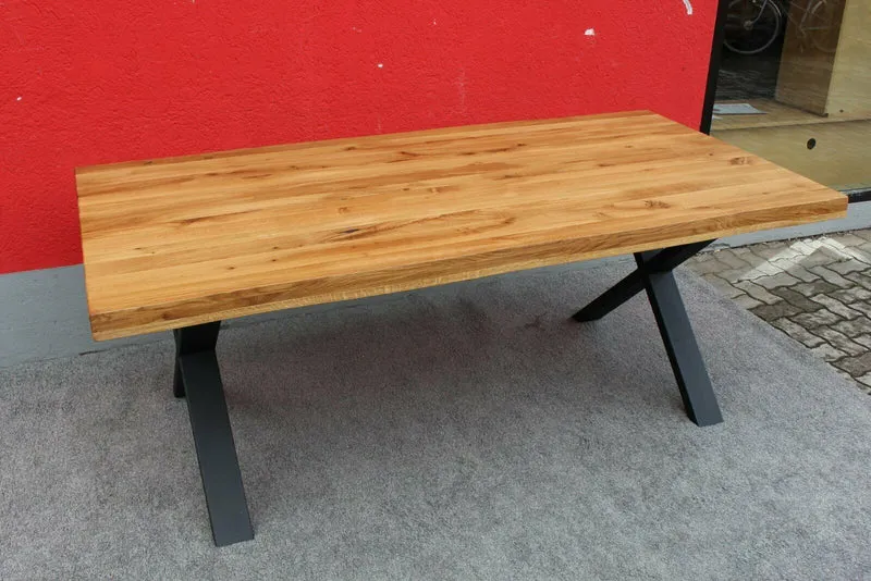 Esstisch + Massivholz Eiche 160cm bis 300cm + Baumkante + NEU auf LAGER