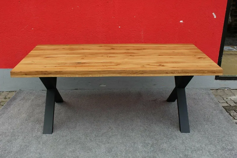 Esstisch + Massivholz Eiche 160cm bis 300cm + Baumkante + NEU auf LAGER