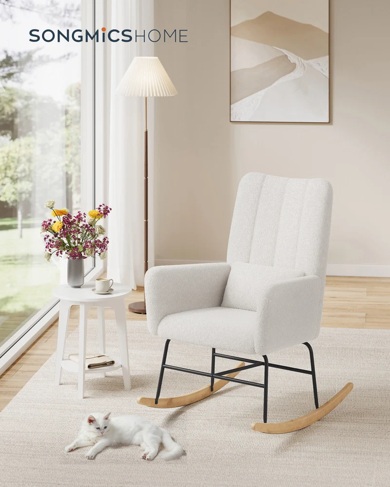 Schaukelstuhl – Bequemer Sessel mit Fleece-Polsterung