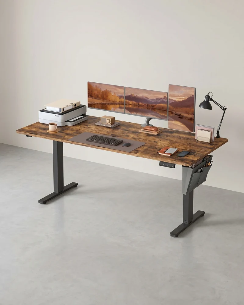 Elektrischer Sitz-Steh-Schreibtisch 180 x 80 cm – höhenverstellbar – mit Kabelmanagement