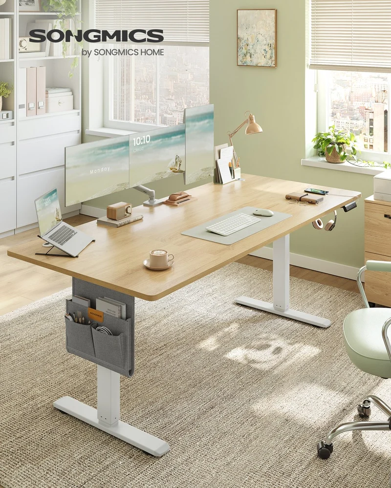 Elektrischer Sitz-Steh-Schreibtisch 180 x 80 cm – höhenverstellbar – mit Kabelmanagement