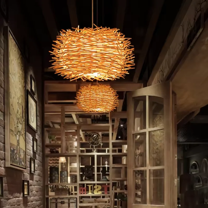 lampe Pendelleuchten Kunstaufhängung™ | Handgefertigte, natürliche Weiden-Lampe