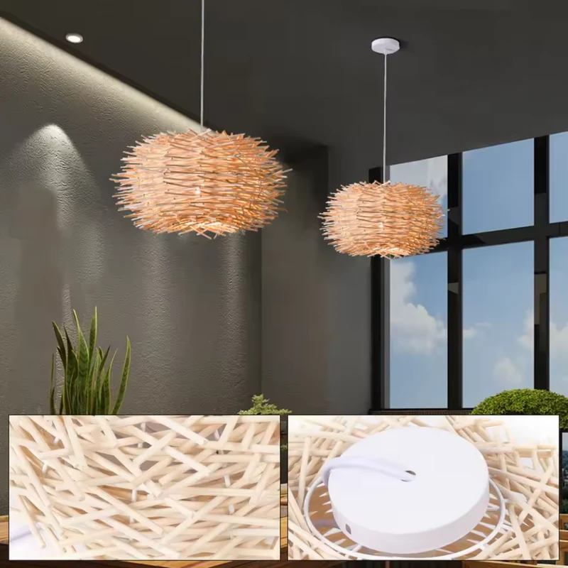 lampe Pendelleuchten Kunstaufhängung™ | Handgefertigte, natürliche Weiden-Lampe
