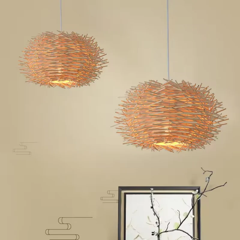 lampe Pendelleuchten Kunstaufhängung™ | Handgefertigte, natürliche Weiden-Lampe