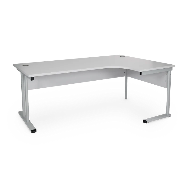 Winkelschreibtisch (Grau/Ahorn) mit Grauem Gestell