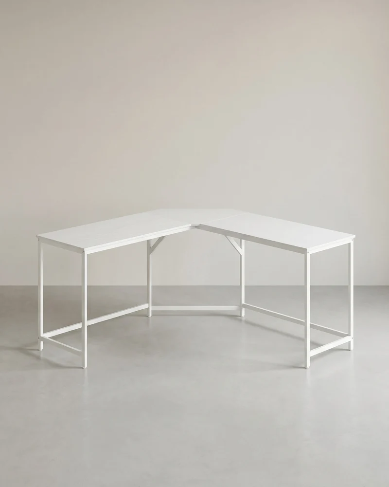 L-förmiger Schreibtisch – Eckschreibtisch mit Kabeldurchführung – Schwarz – 149 x 149 cm – Geräumig und platzsparend – Bis zu 50 kg belastbar